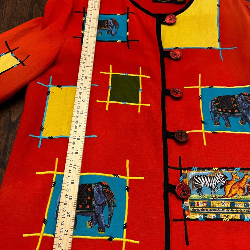 Allure Colorful Patchwork Jacket With Elephant Mo… - image 5